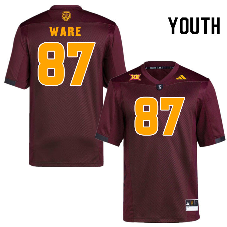 Men #87 Max Ware Arizona State Sun Devils College Football Jerseys Stitched-Maroon